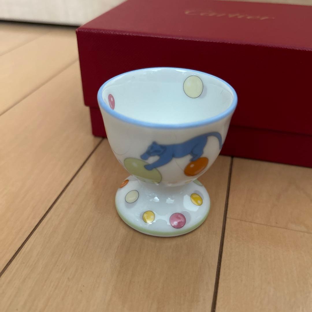 Cartier 陶器エッグカップ カラフル