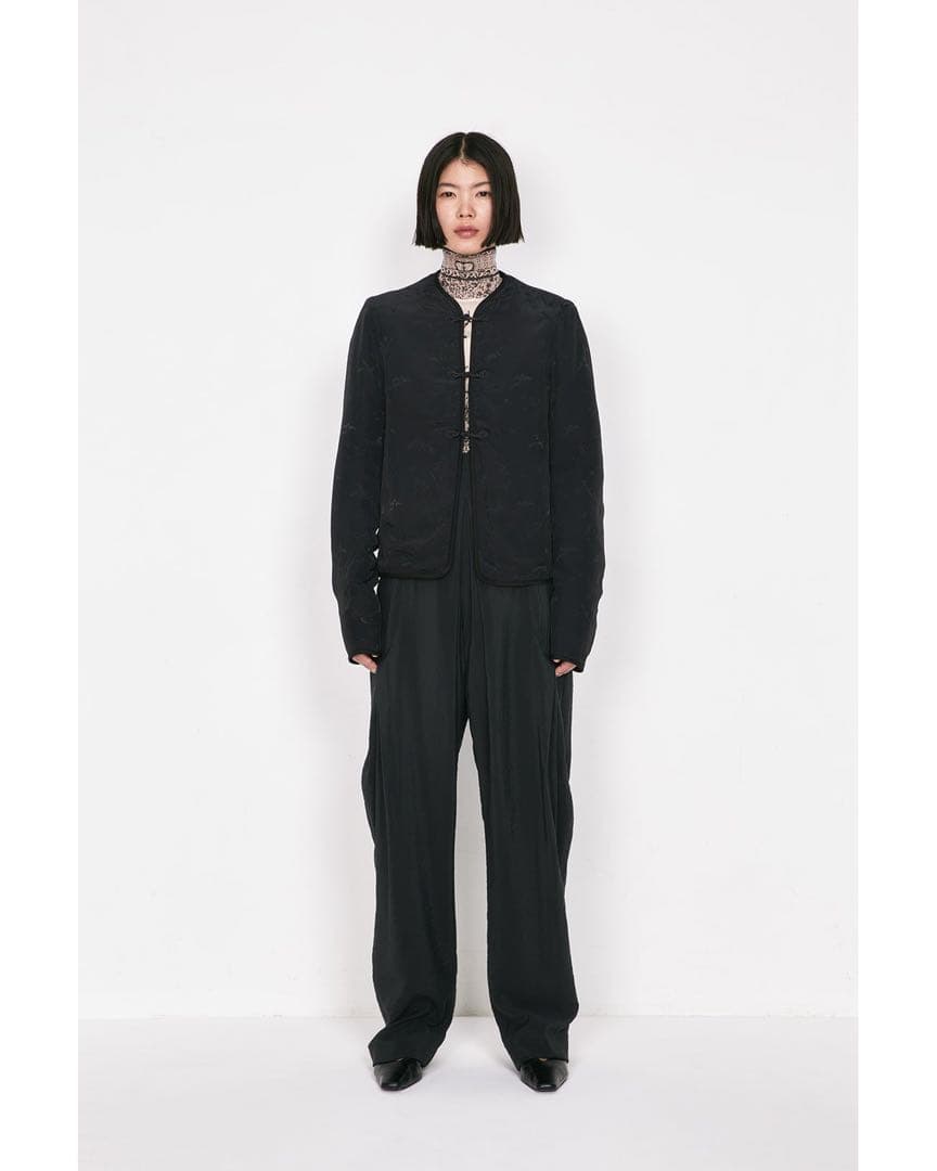 Nature Pattern Sheer Knitted 黒