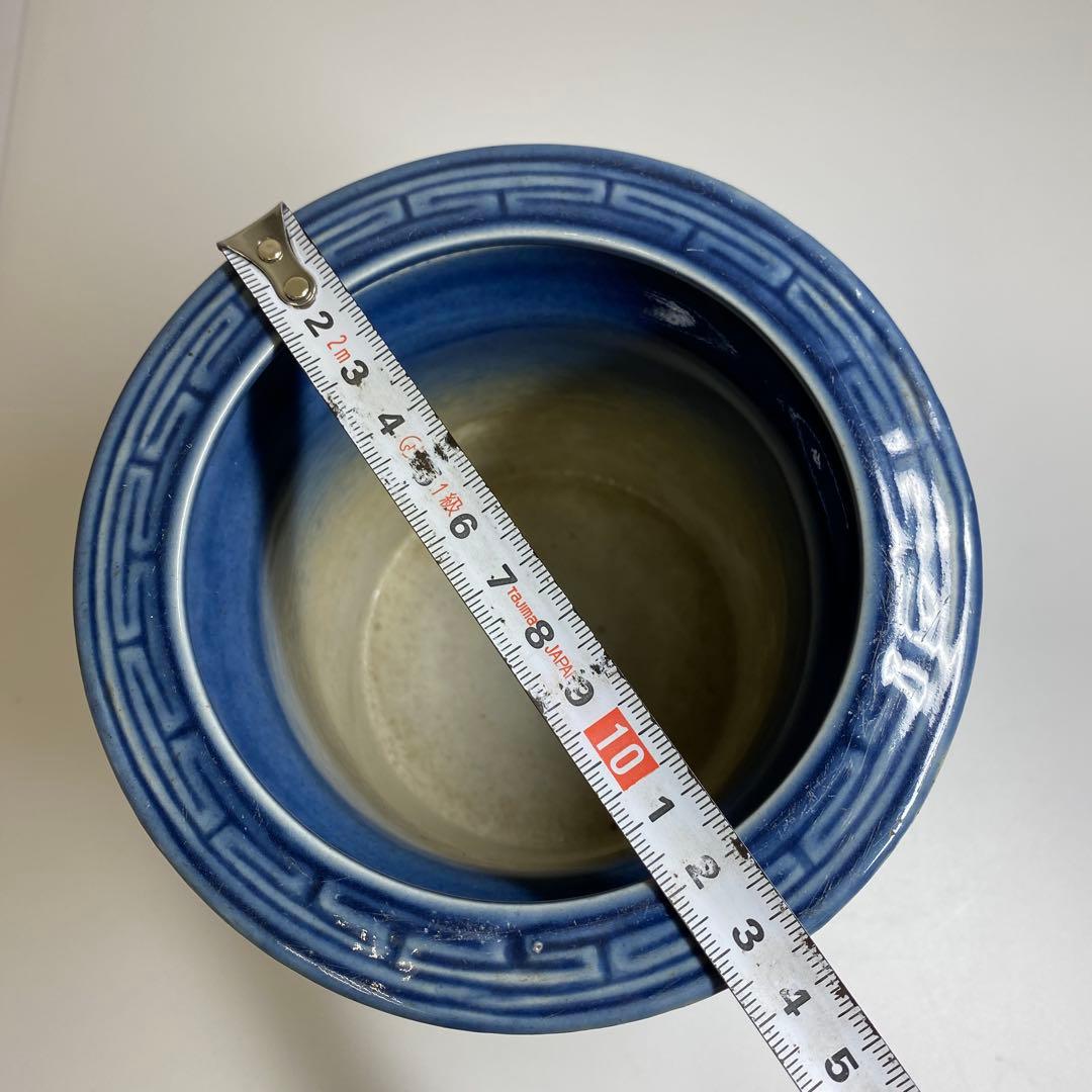 中国清時代　大清乾隆年製　瑠璃青花筆筒　木箱付　東Y7-0331☆2Fトニオ