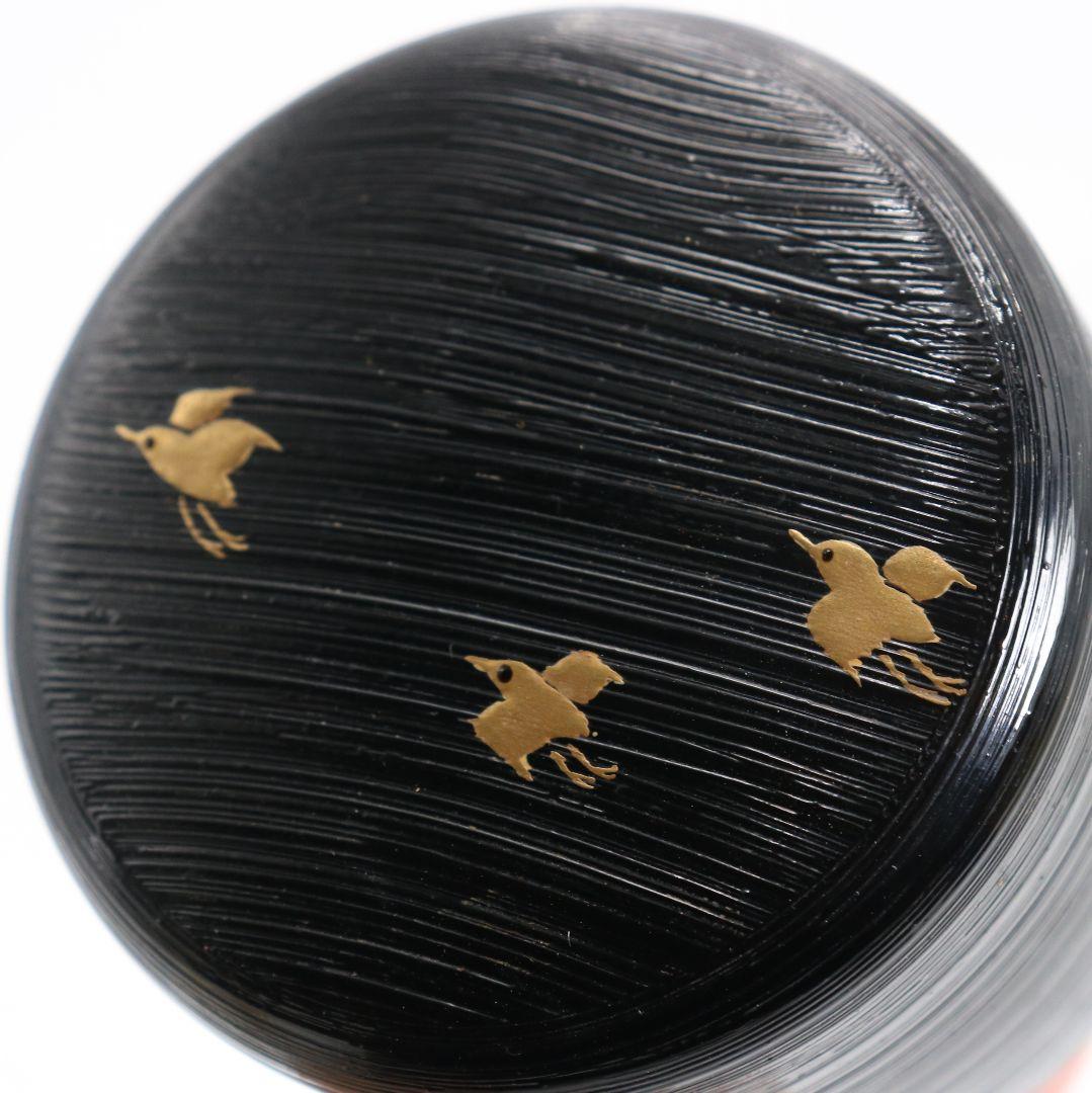 筑城良斉作 波塗 波千鳥 中棗 茶道具 共箱　V924　N7