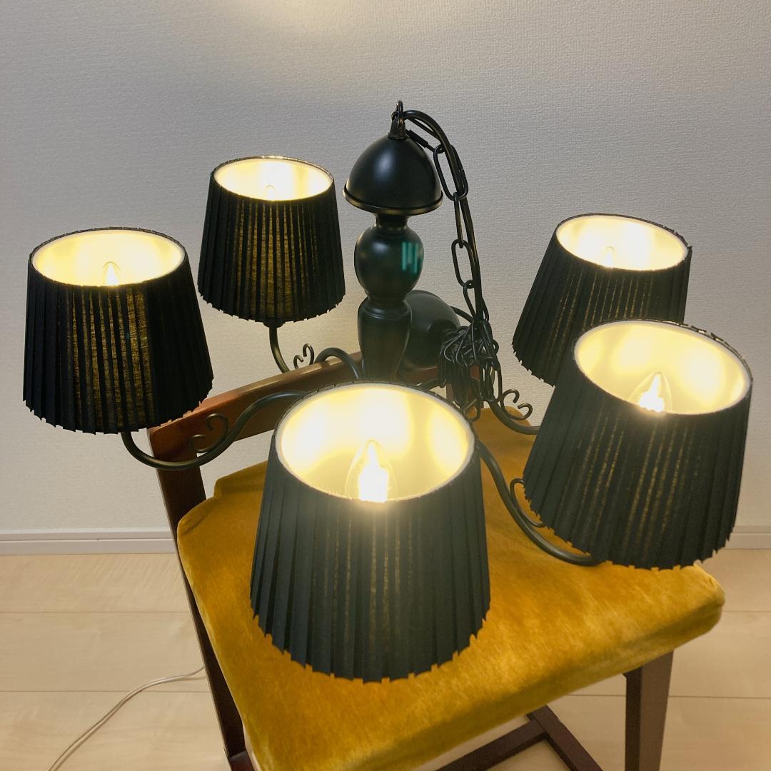 【美品】Francfranc シュペルブ シャンデリア 5灯 黒 フランフラン