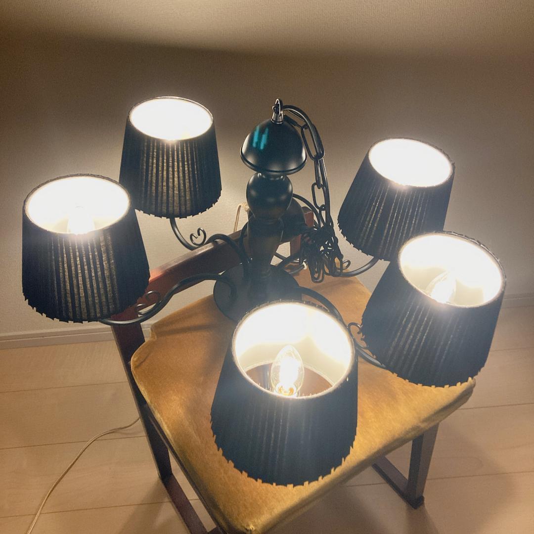 【美品】Francfranc シュペルブ シャンデリア 5灯 黒 フランフラン