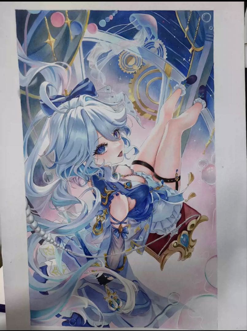 原神　フリーナ　手書きイラスト　A4サイズ　ファンアート