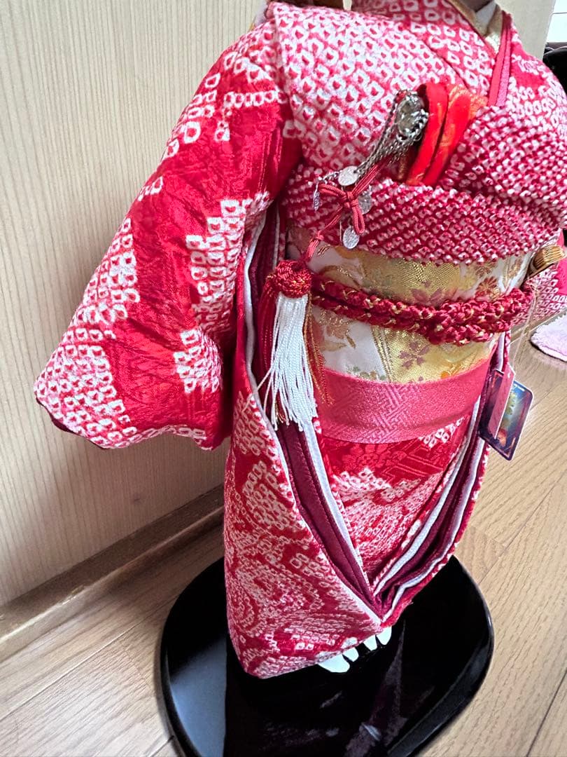 市松人形 赤い着物 伝統工芸