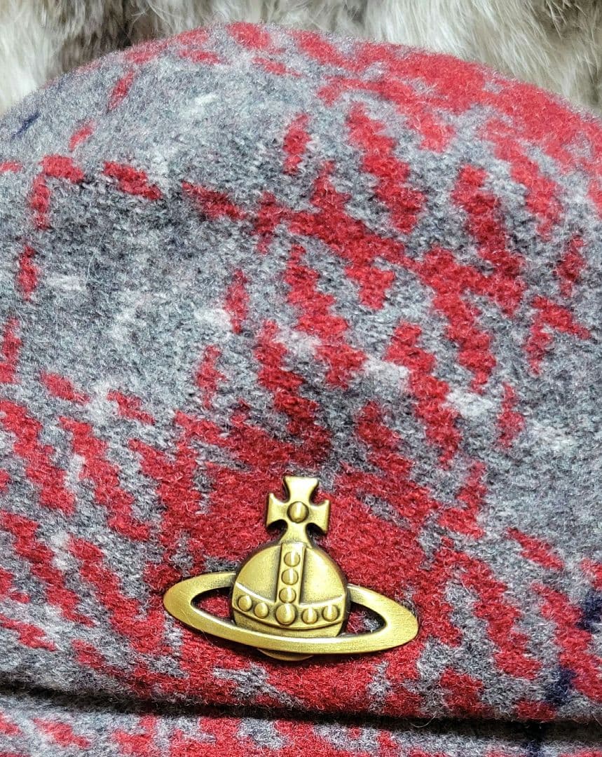 希少 ヴィヴィアンウエストウッド オーブチェック柄キャスケット ハット