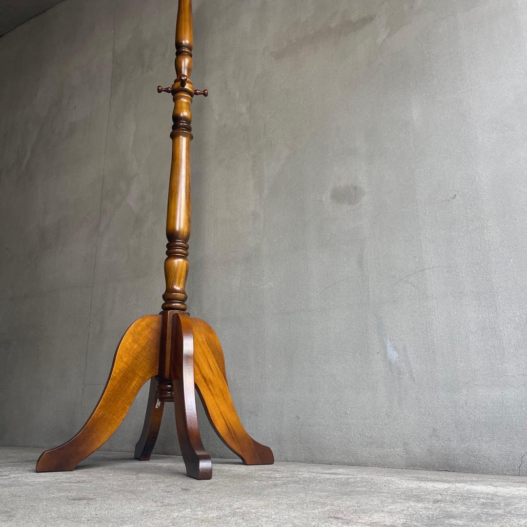 美品　カリモク コロニアル ハンガーラック ポールスタンド