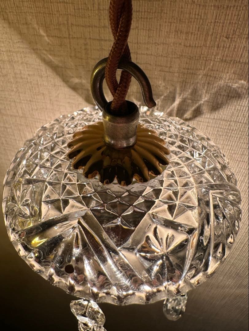 フランス アンティーク スノーフレークとアイシクルドロップの冬ミニシャンデリア＊