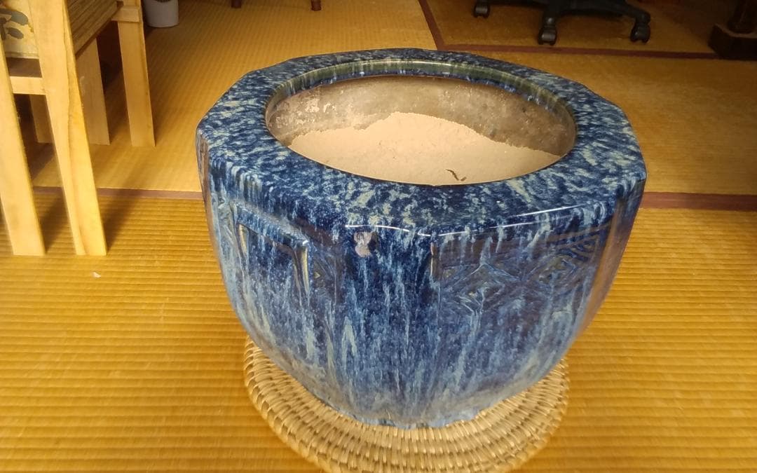 直径４５㎝ 陶器製の火鉢 昭和レトロ アンティーク ヴィンテージ