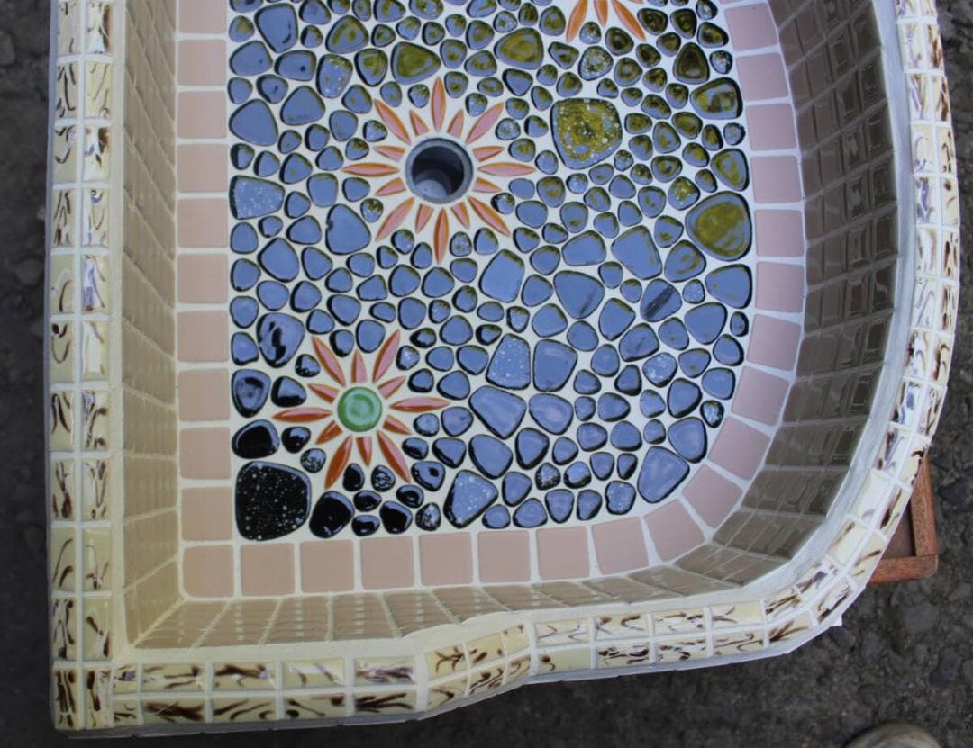 手造り流し台　シンク　花火