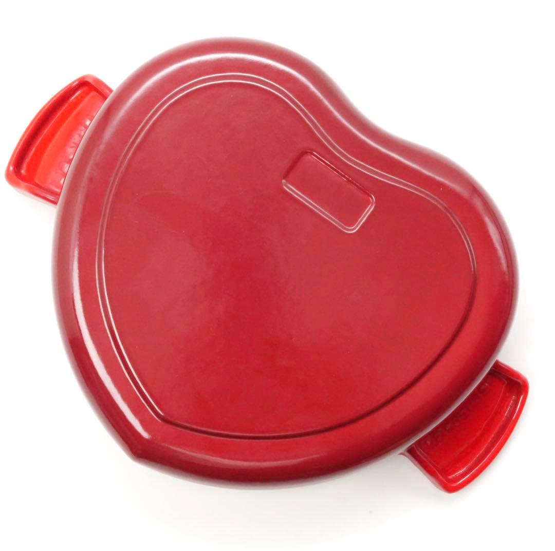 【美品】LE CREUSET　プレートダムール チェリーレッド　18cm