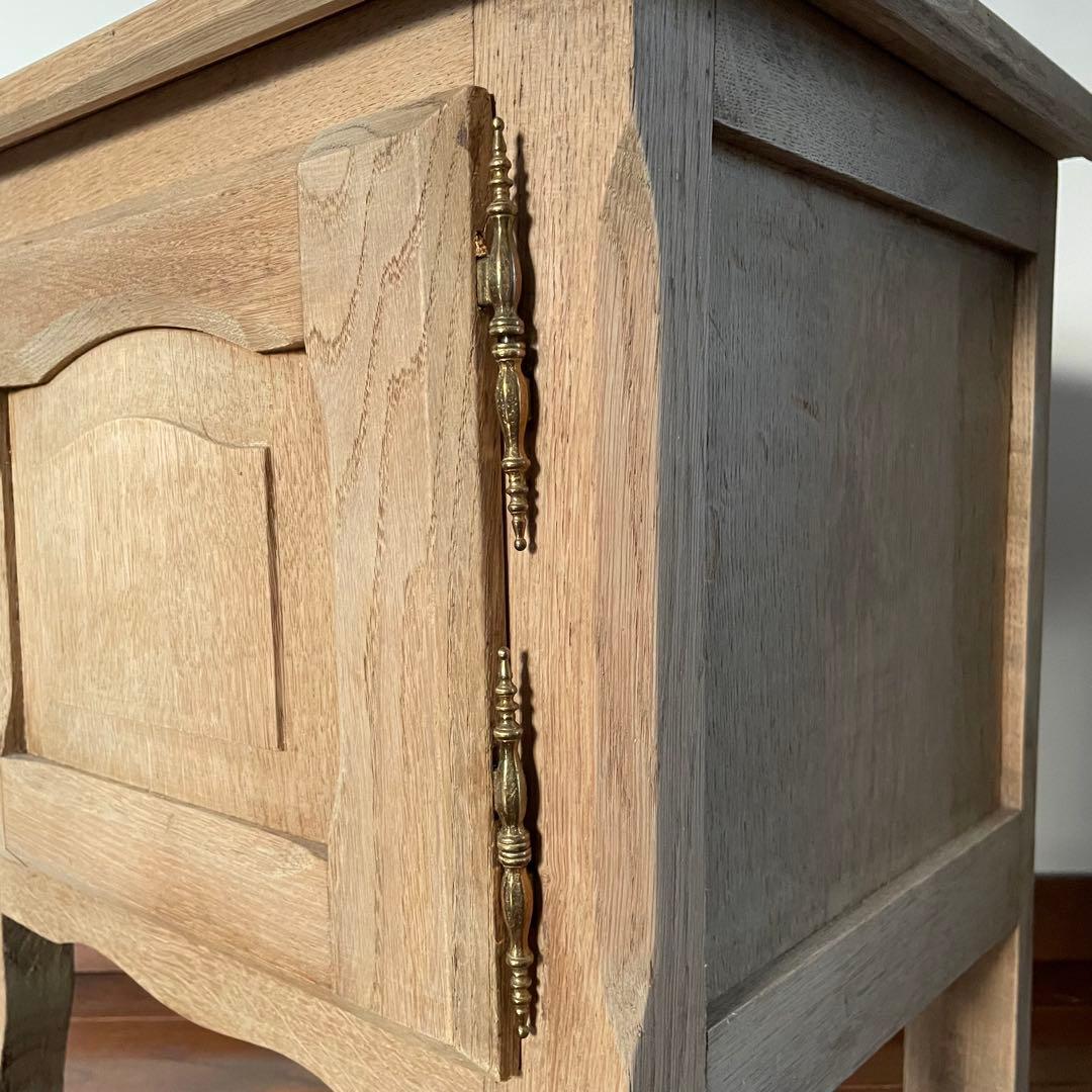 キャビネット サイドテーブル ナイトテーブル アンティーク フランス 無塗装