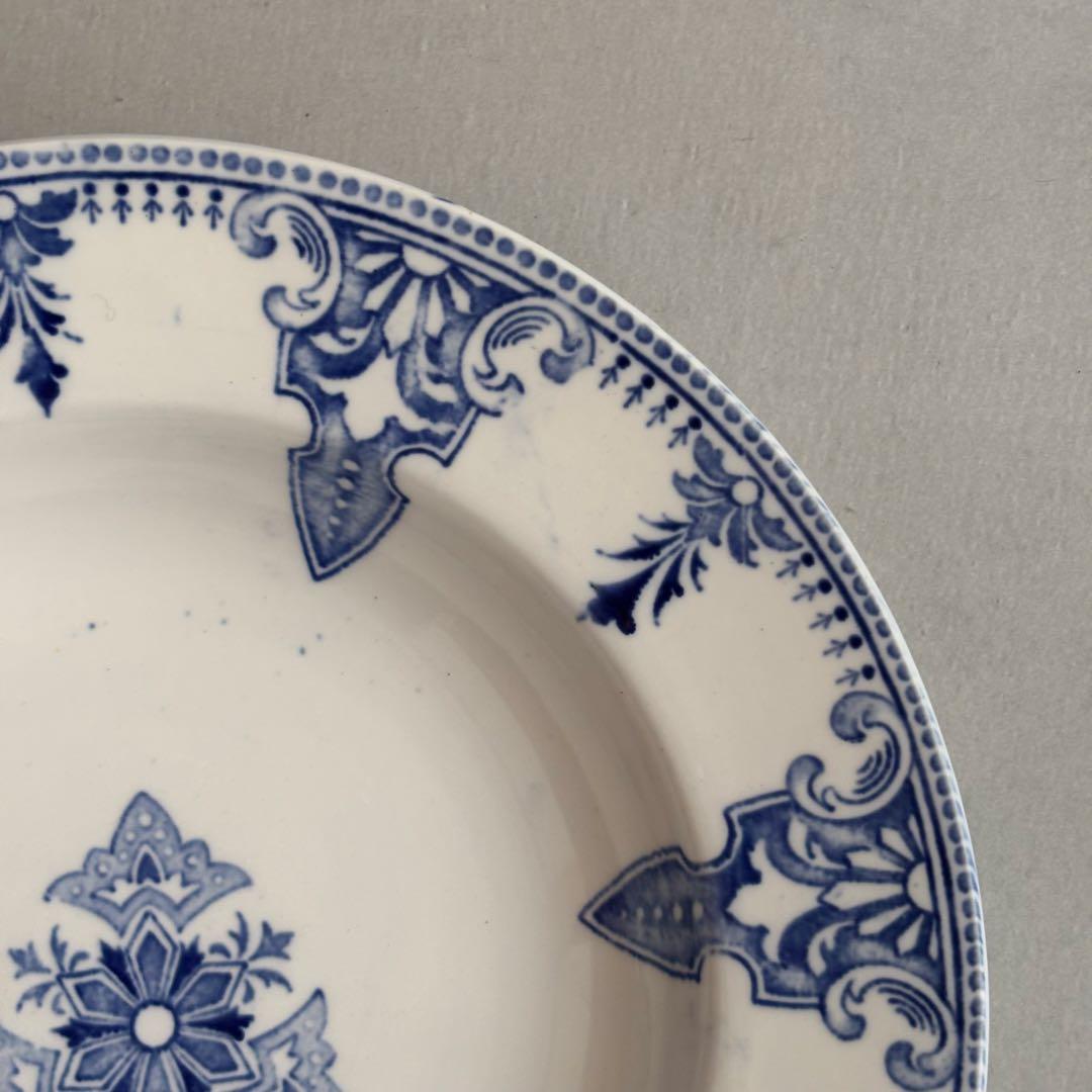 フランスアンティーク リュネヴィル ブルーの紋章 スーププレートB