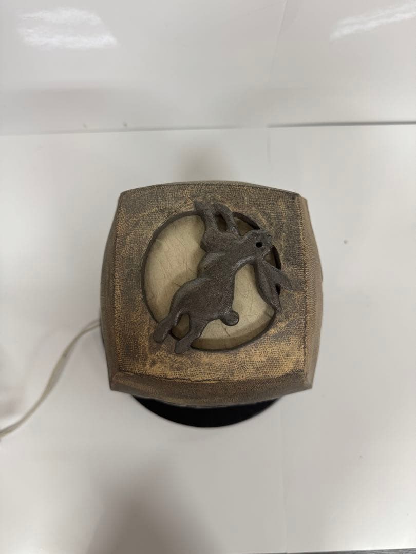 陶房 洛司庵 川添貞秀作 波佐見焼 うさぎ ランプ 行灯 陶器