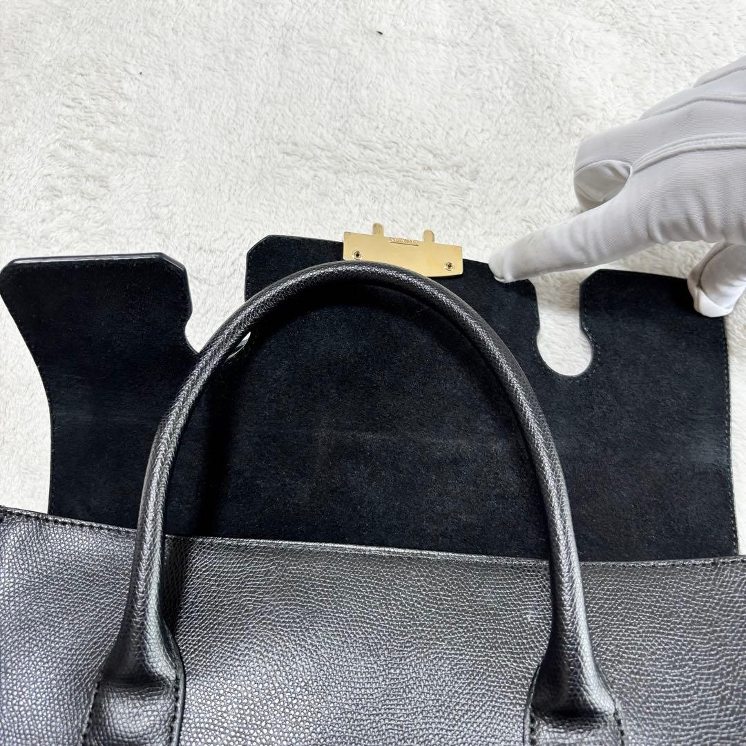 美品 FURLA フルラ レザー 2WAY ハンドバッグ ブラック 246572