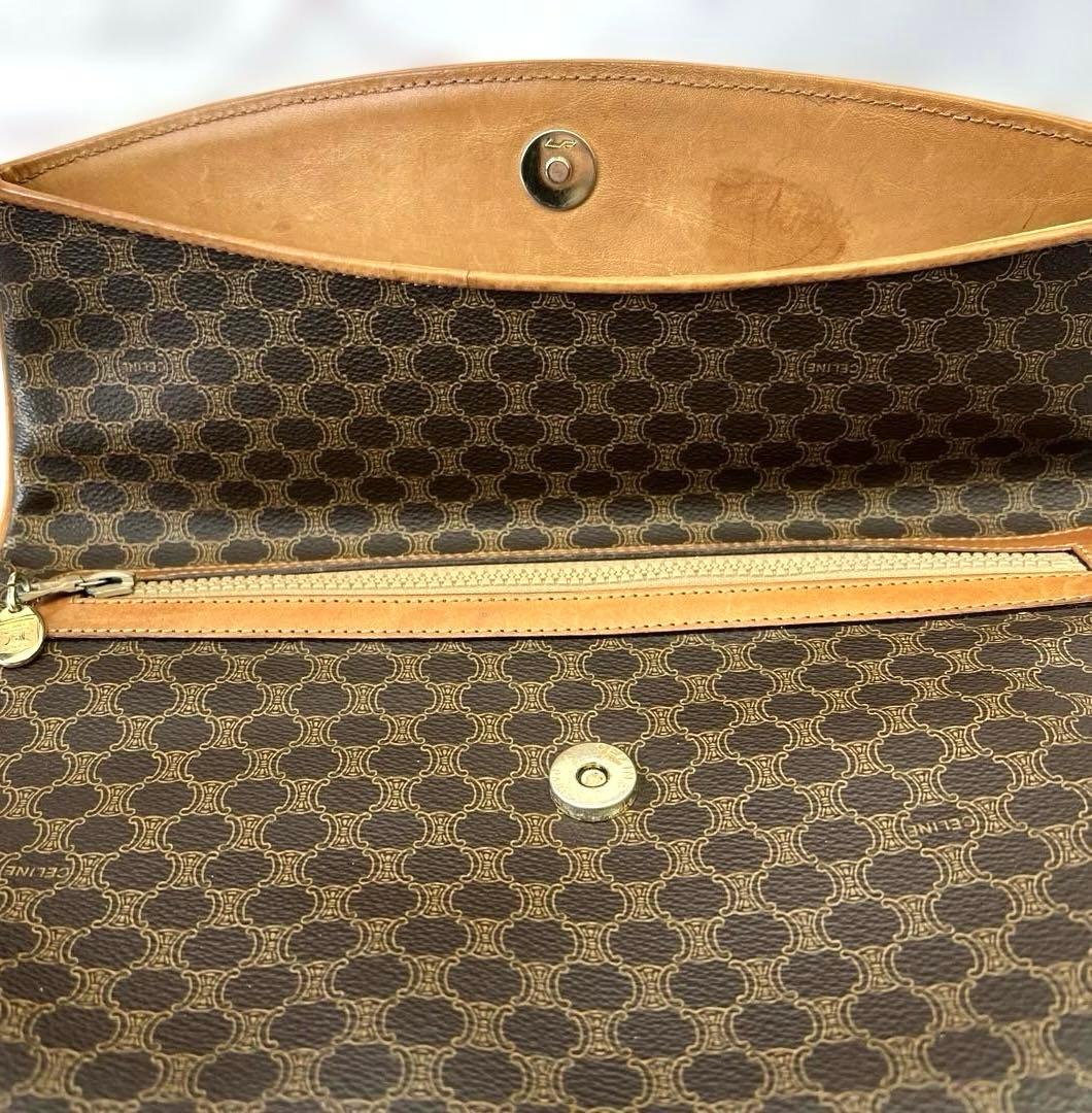 CELINE セリーヌ　マカダム柄　ポーチ　クラッチバッグ