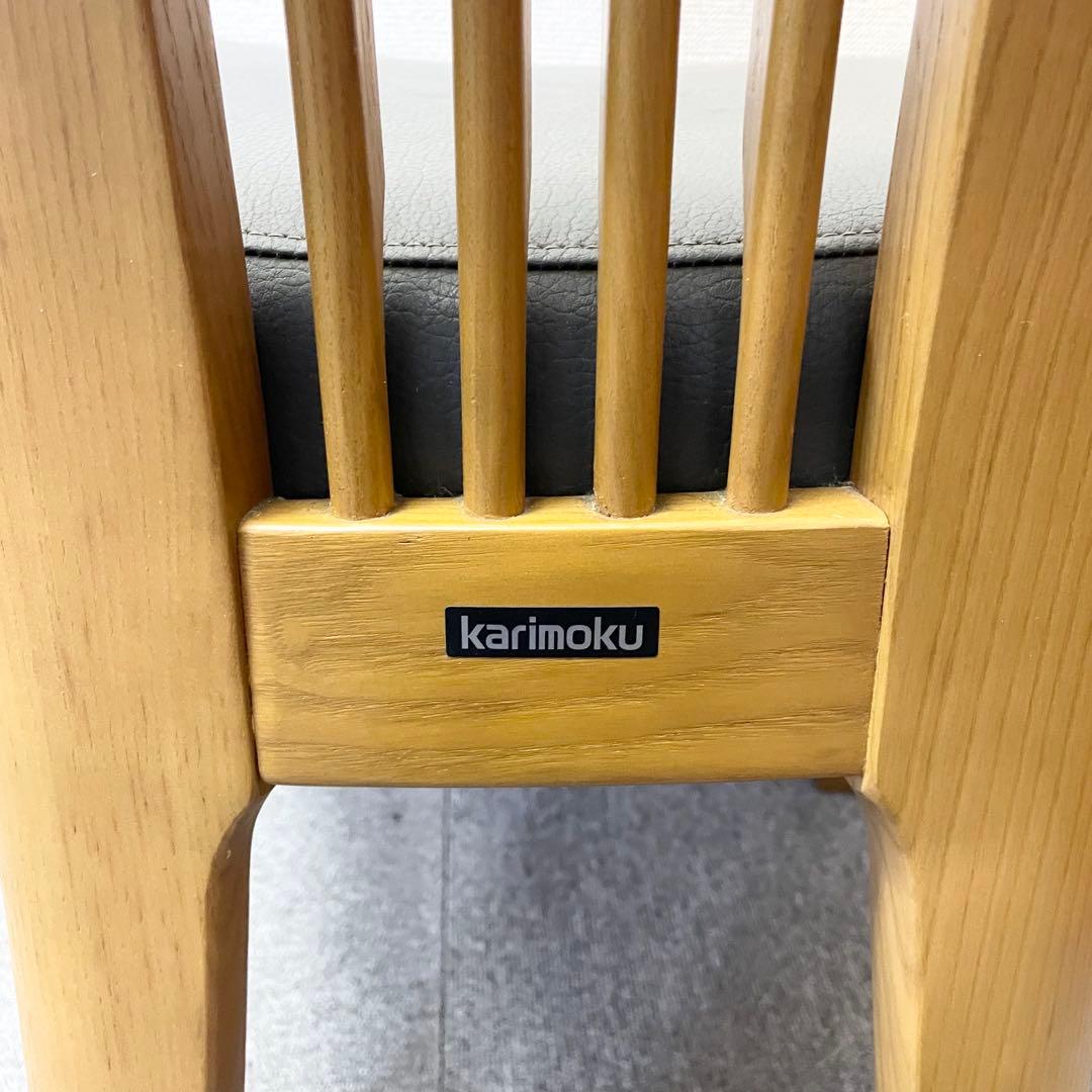 カリモク CD34モデル ダイニングチェア 合成皮革張 オーク材⑤ F