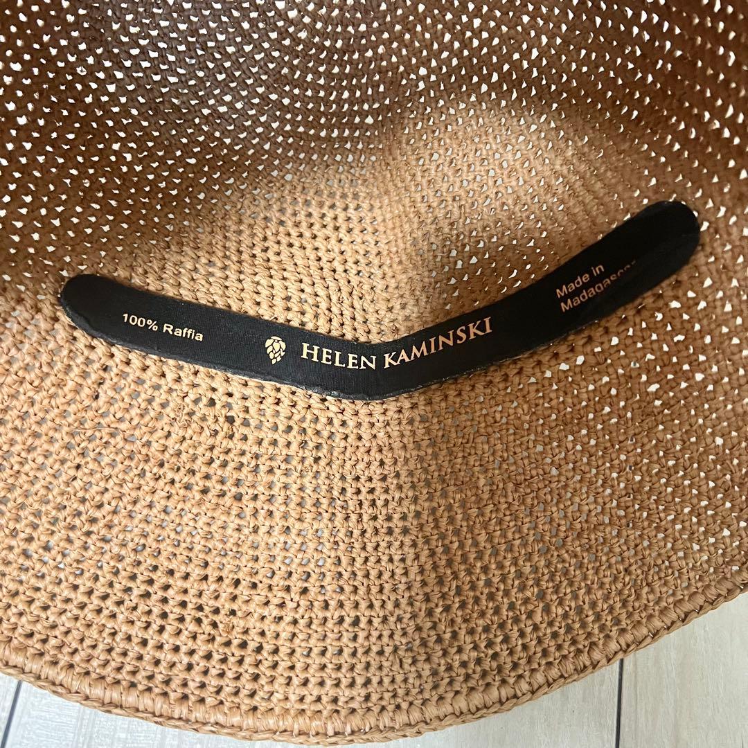 美品HELEN KAMISKI Provence 10ラフィアハット　ヌガー