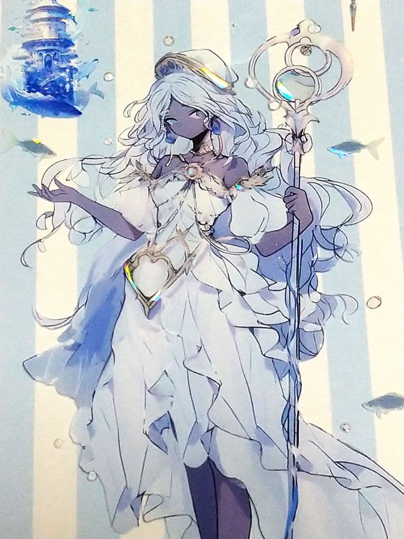 廃盤品✩J1052＃海囚(贝壳光)汐雾切り売り海外人物マステ女の子人魚AIマステ