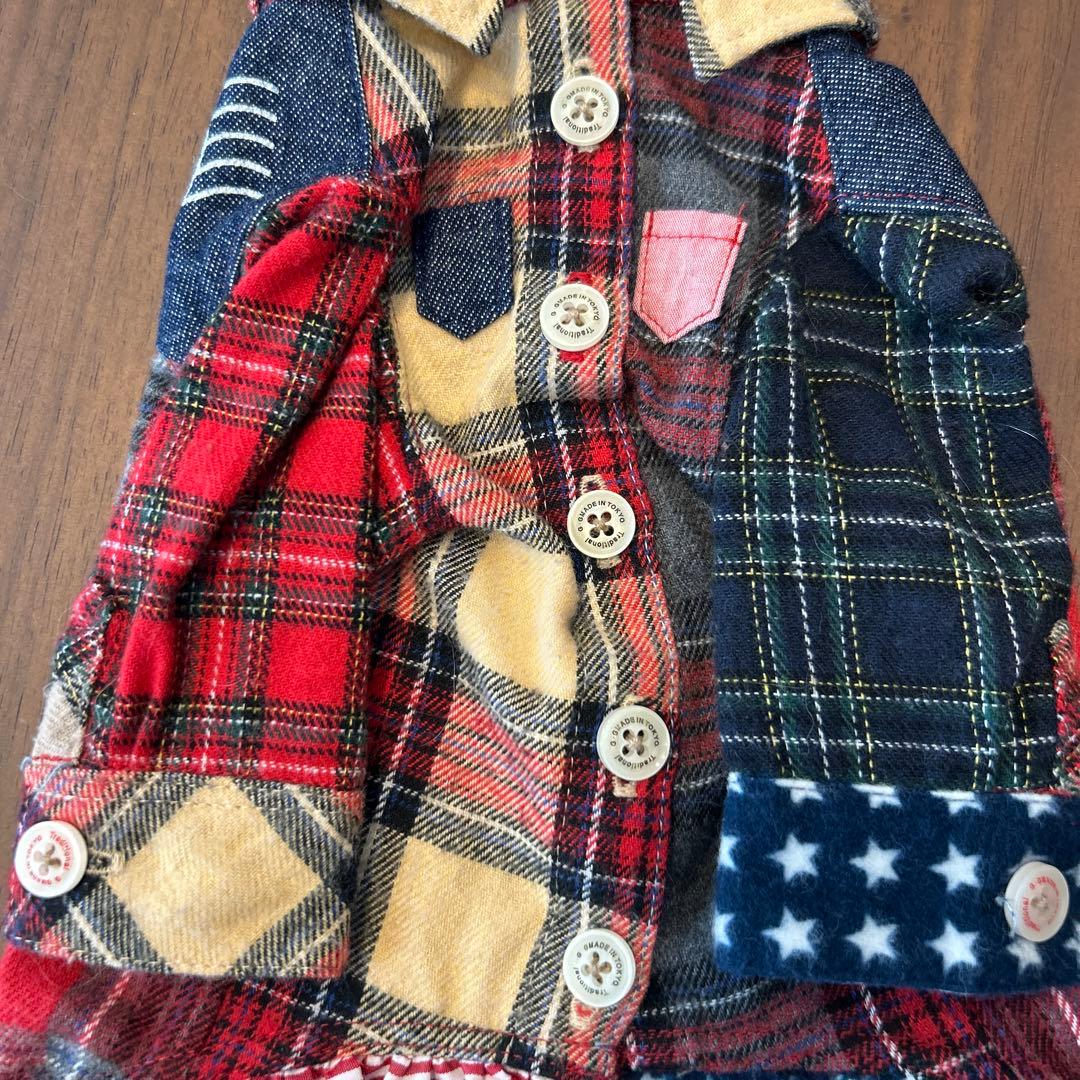 アトリエgg★チェックワンピ19ハーフ★パッチワーク　ネル素材