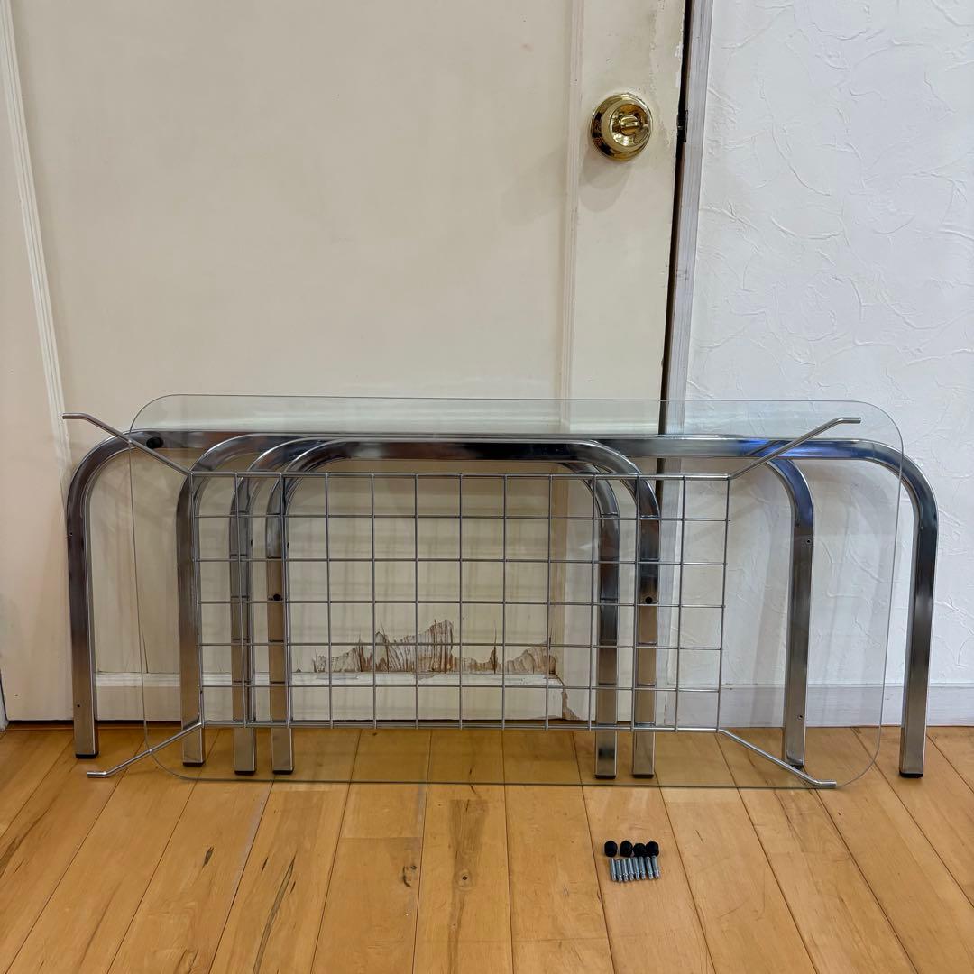 ☆レトロポップ☆昭和レトロ　80‘s ガラス　センターテーブル　コーヒーテーブル