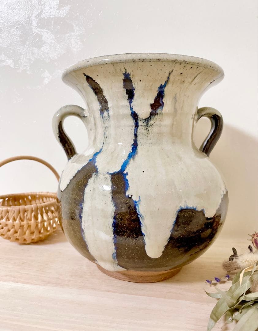 両持ち手付き花瓶　花瓶 フラワーベース　壺