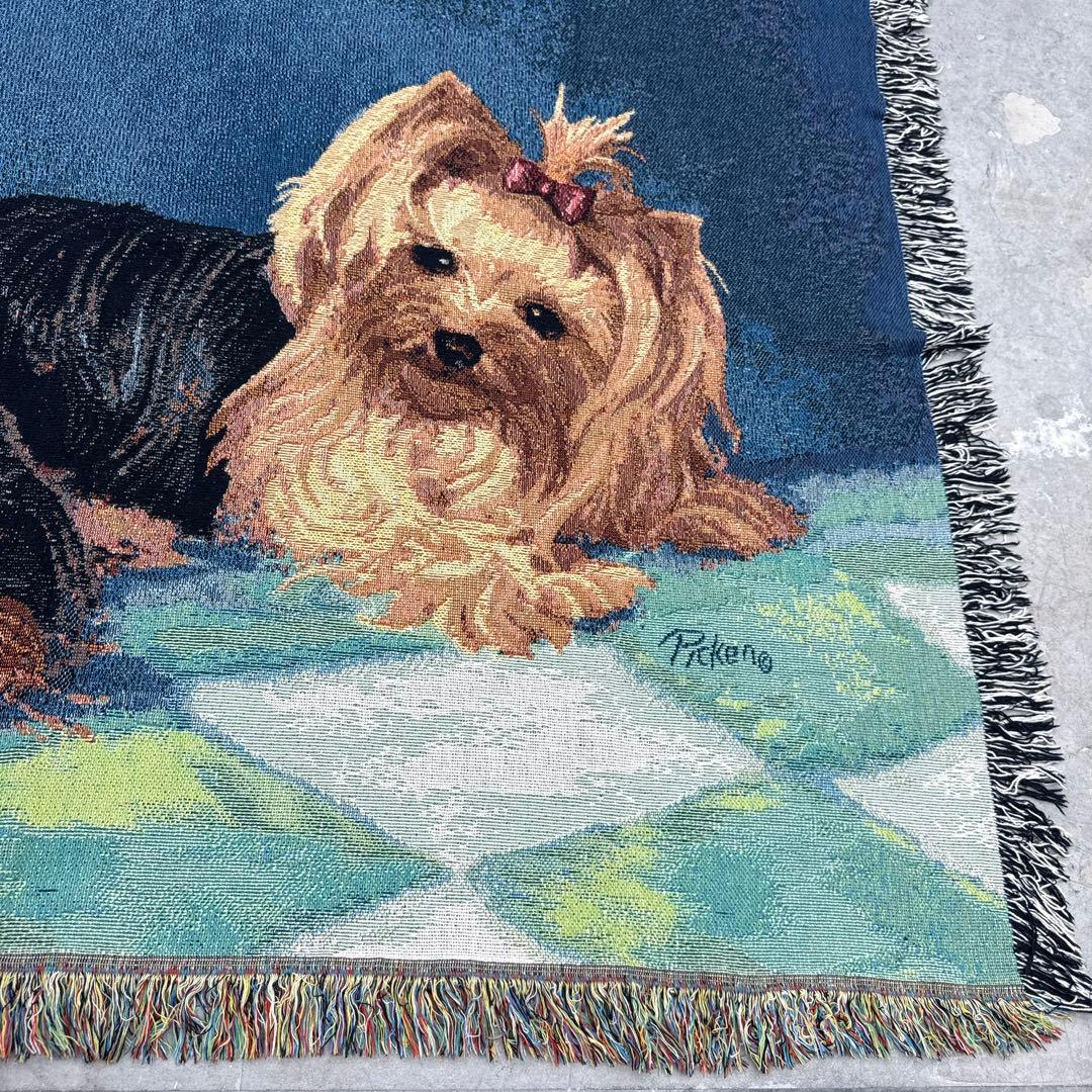 犬　ヨークシャーテリア　マルチカバー　ソファーカバー　ラグ　125x156