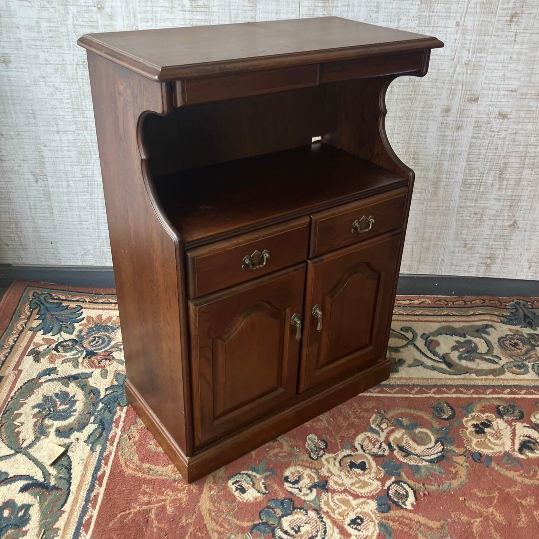 昭和レトロ 木製コンソールテーブル コールキャビネット 電話台 花台チェスト