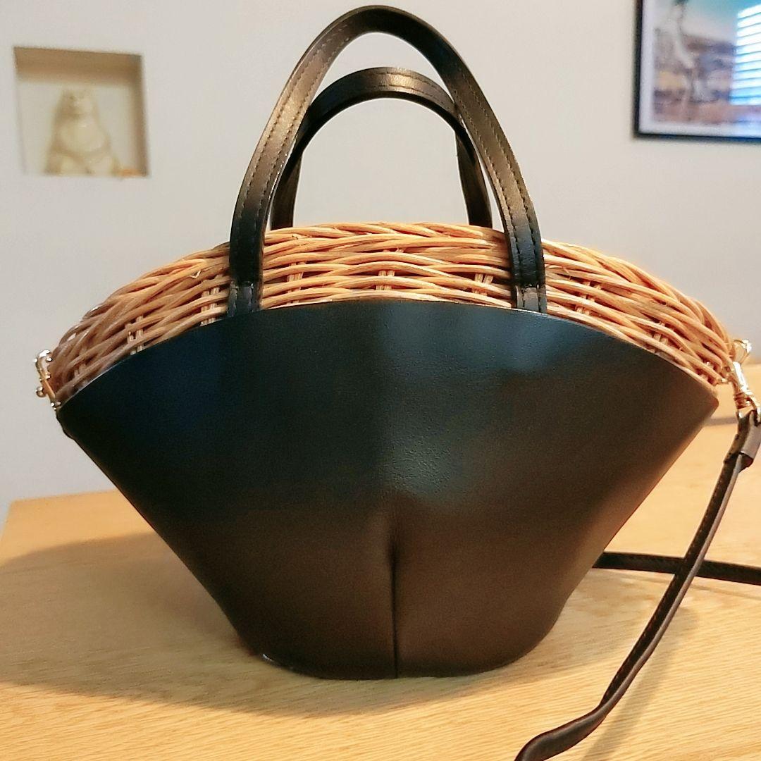 The Bagmati ウィッカー編み ラタン カウレザー 2way かごバッグ