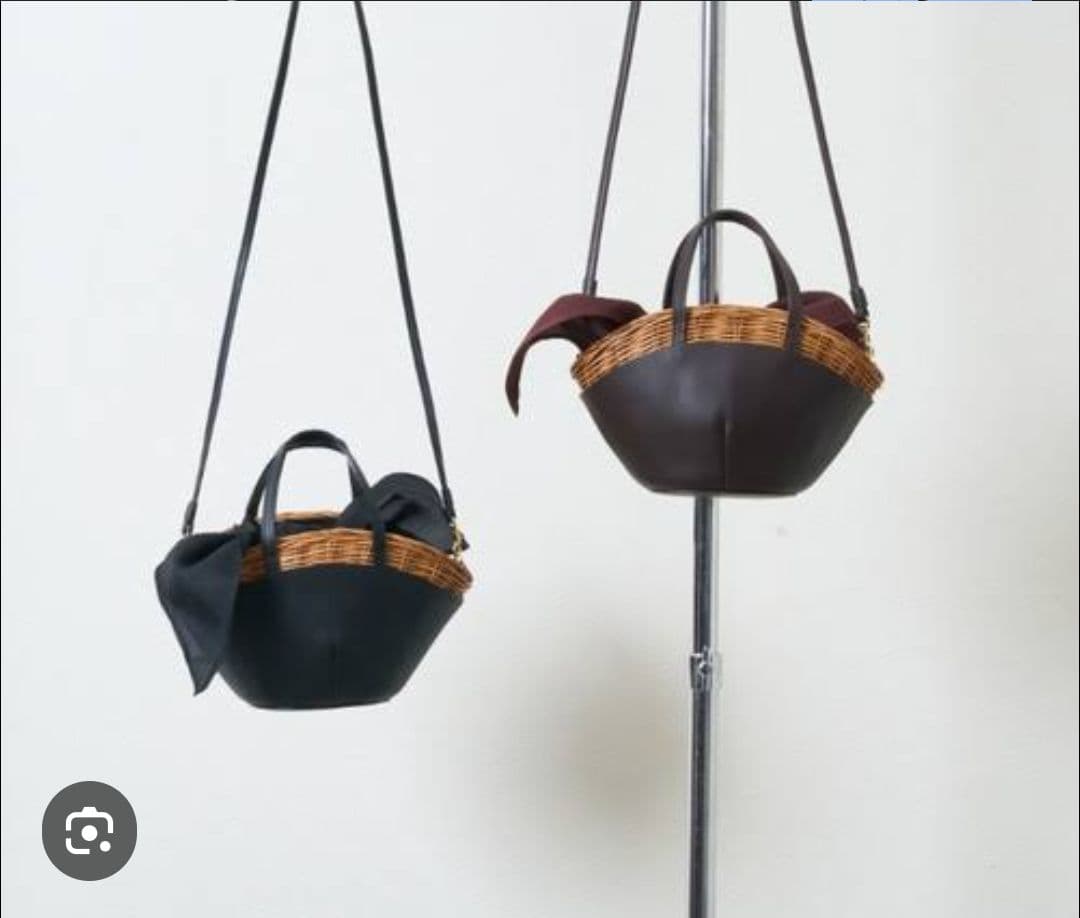 The Bagmati ウィッカー編み ラタン カウレザー 2way かごバッグ