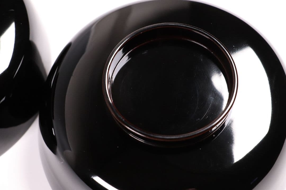 CL72 加賀蒔絵 貝合わせ蒔絵 黒塗椀 二客 蛤 桜 本金 梨地 木製漆器