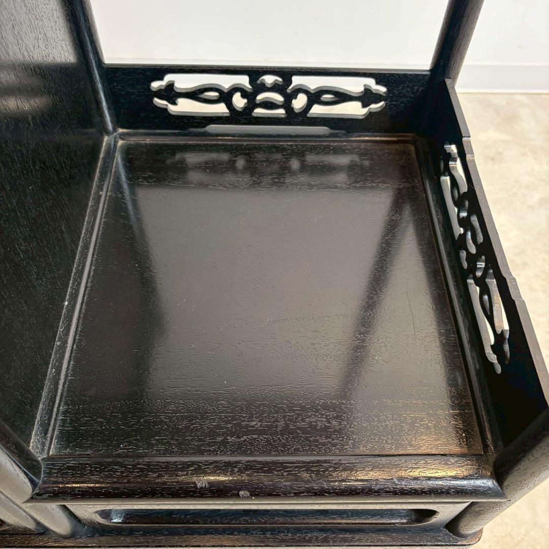 脚付茶棚　唐木　リメイク家具　和家具　時代家具　和モダン　ミニ茶棚　茶箪笥