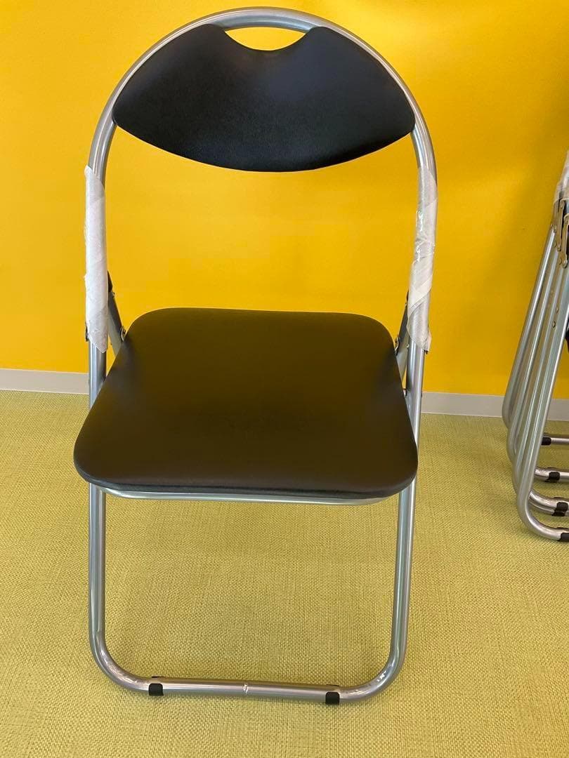 ★新品未使用★ パール金属 パイプイス 4脚 会議用 BK N-7874