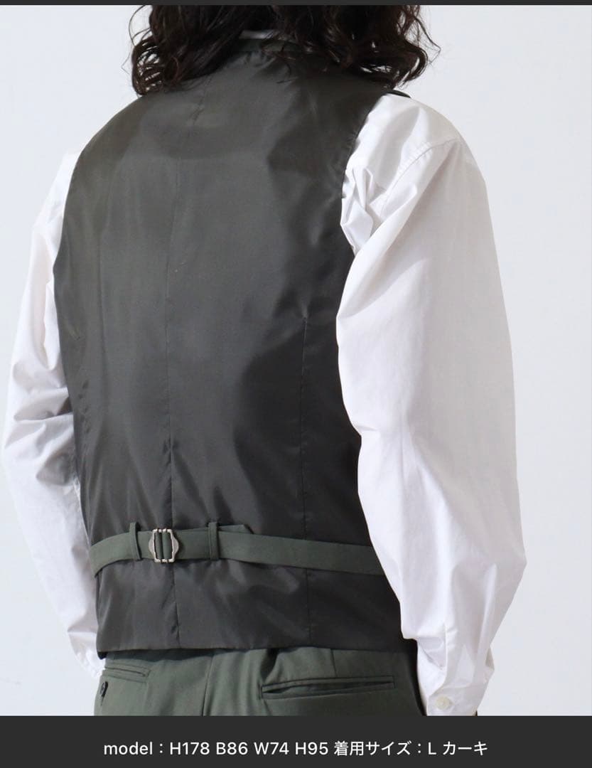 カーキ スーツセット LLサイズ ベスト付き