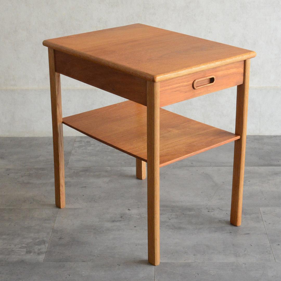 デンマーク 北欧ヴィンテージ チーク サイドテーブル 北欧家具 ナイトテーブル