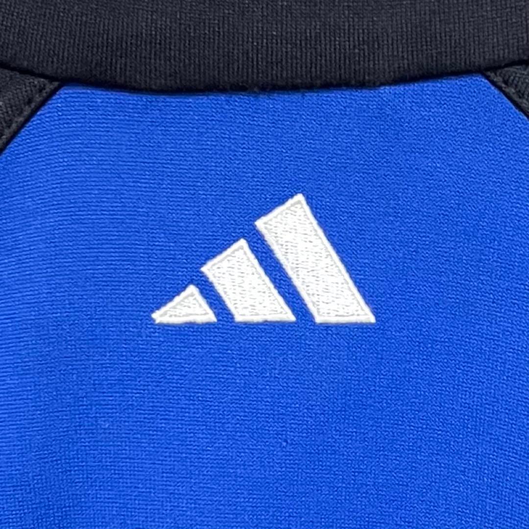 【美品‼️】 90s adidasトラックジャケット あのちゃん L 青 黒 古着