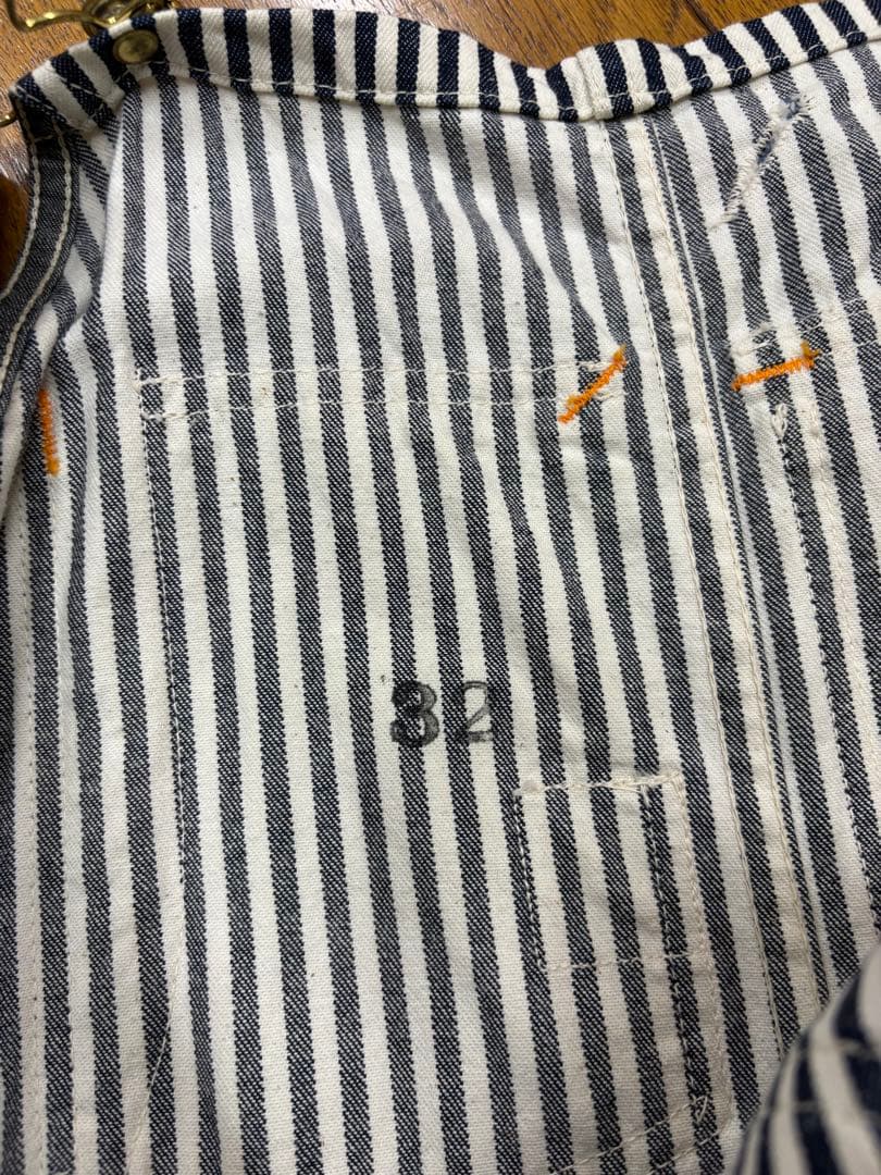 TCBジーンズ　オーバーオール　ヒッコリー