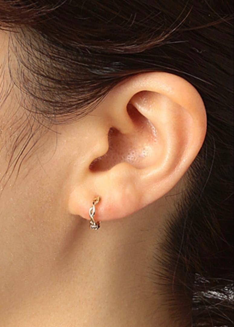 片耳　アガット フープ ピアリング K10 agete /24-1737