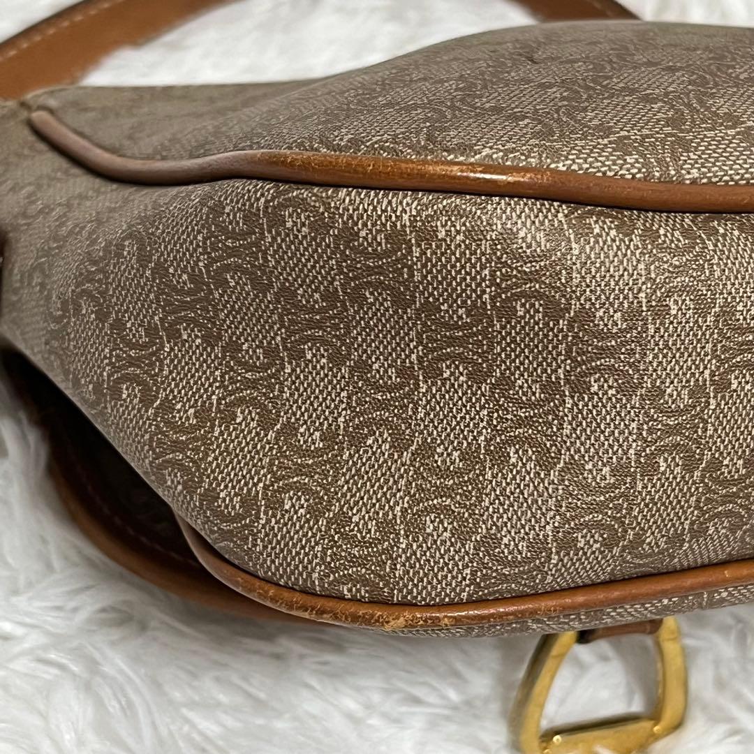 希少 CELINE セリーヌ マカダム ショルダーバッグ ベージュ×ブラウン