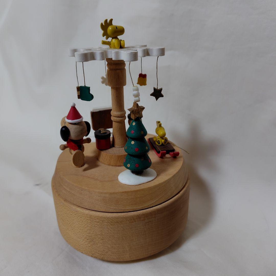 スヌーピー クリスマス 木製オルゴール