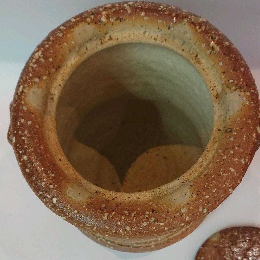 【茶道具】信楽 耳付水指 高橋楽斎