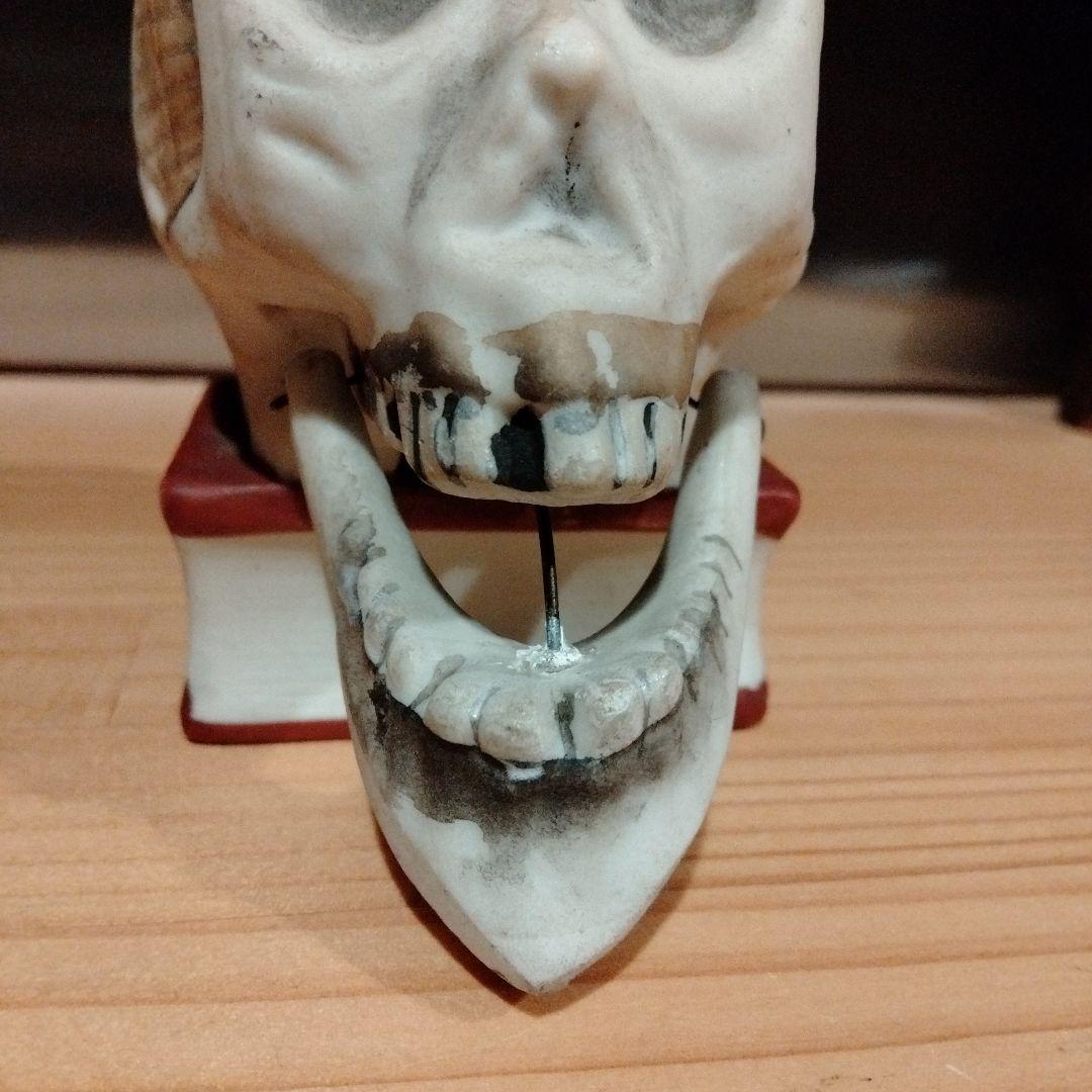 50s 10cm スカルオンブック　スカル　ドクロ　ビンテージ
