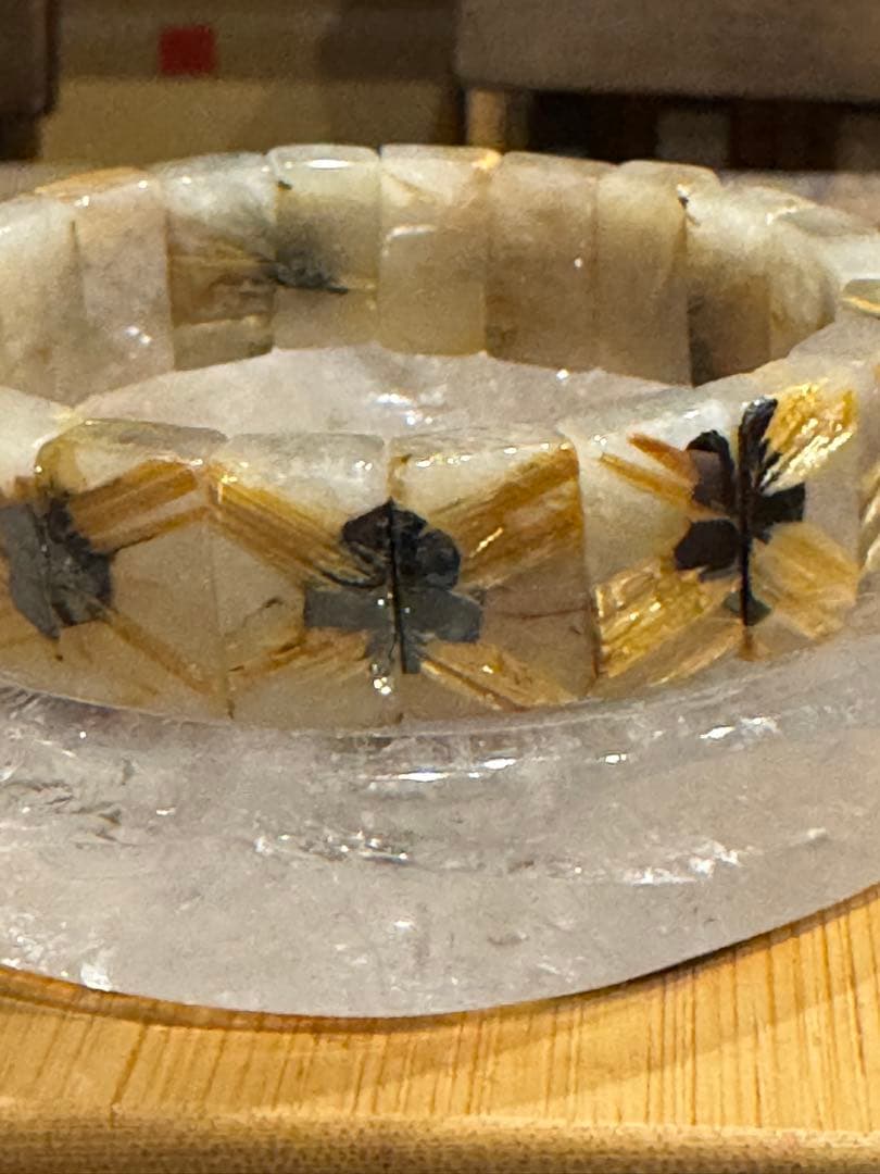 あか 様ご確認用 太陽放射ルチル バングル