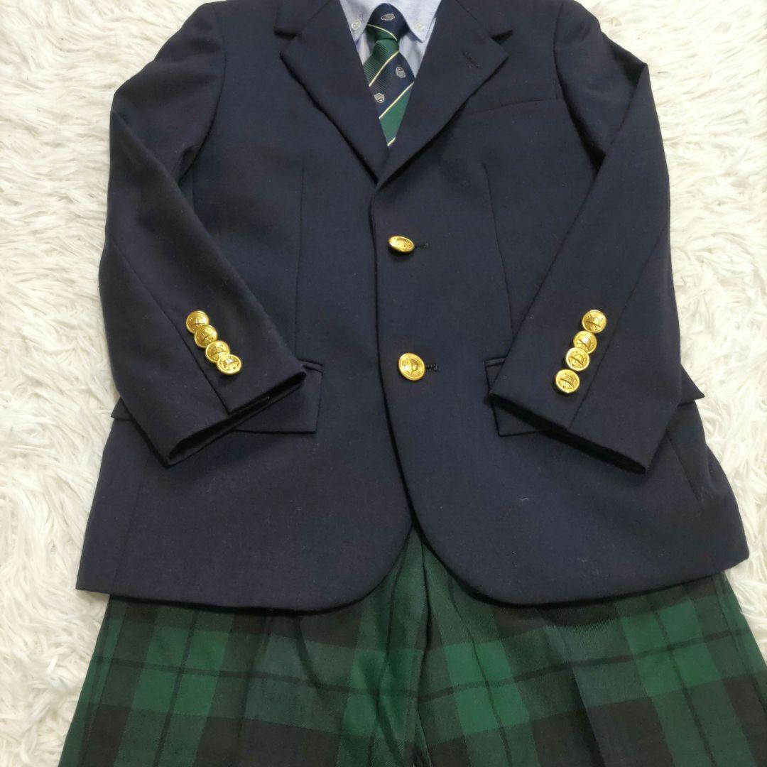 ポロバイラルフローレン 120 男の子 セットアップ 紺ブレ 金ボタン チェック