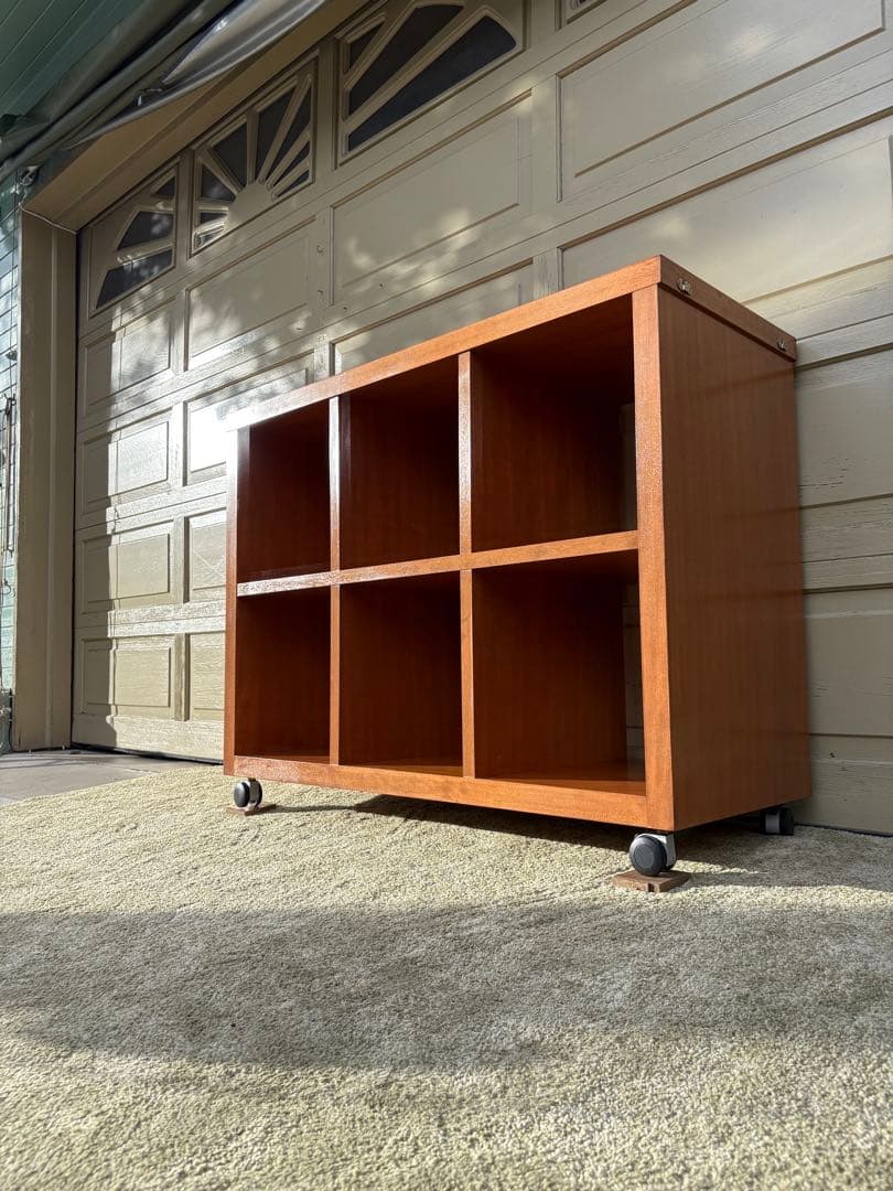 木製オープンシェルフ 6段 キャスター付き