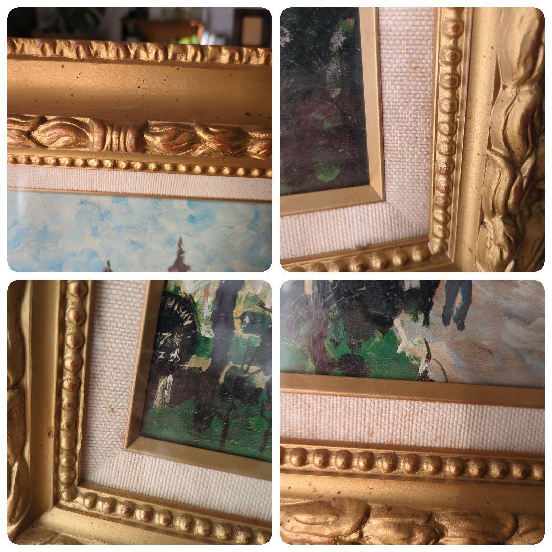 絵画　木製額縁　ゴールド　装飾額縁　油彩　アンティーク　レトロ　フレーム　額