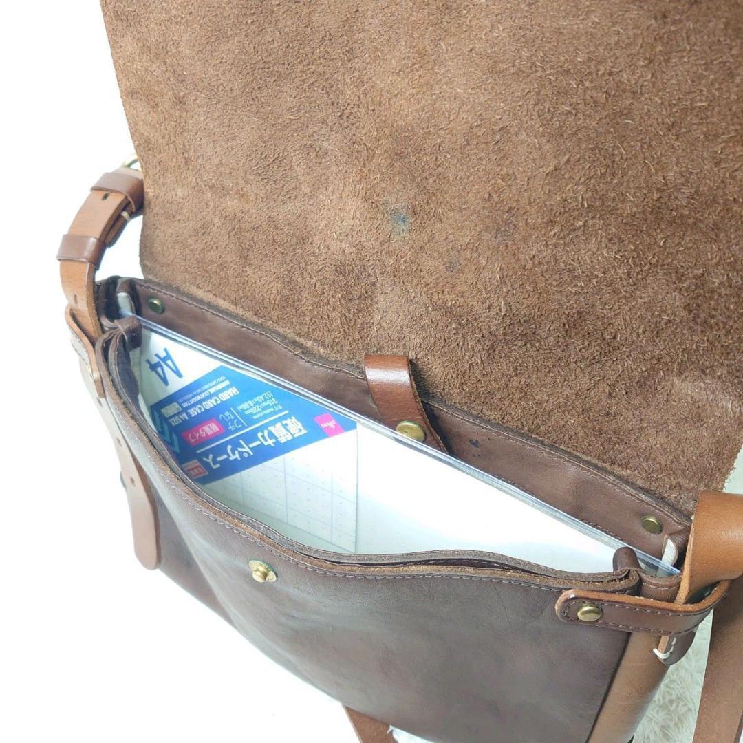 【希少】SLOW × BEAMS別注 メッセンジャーバッグ 本革 ブラウン