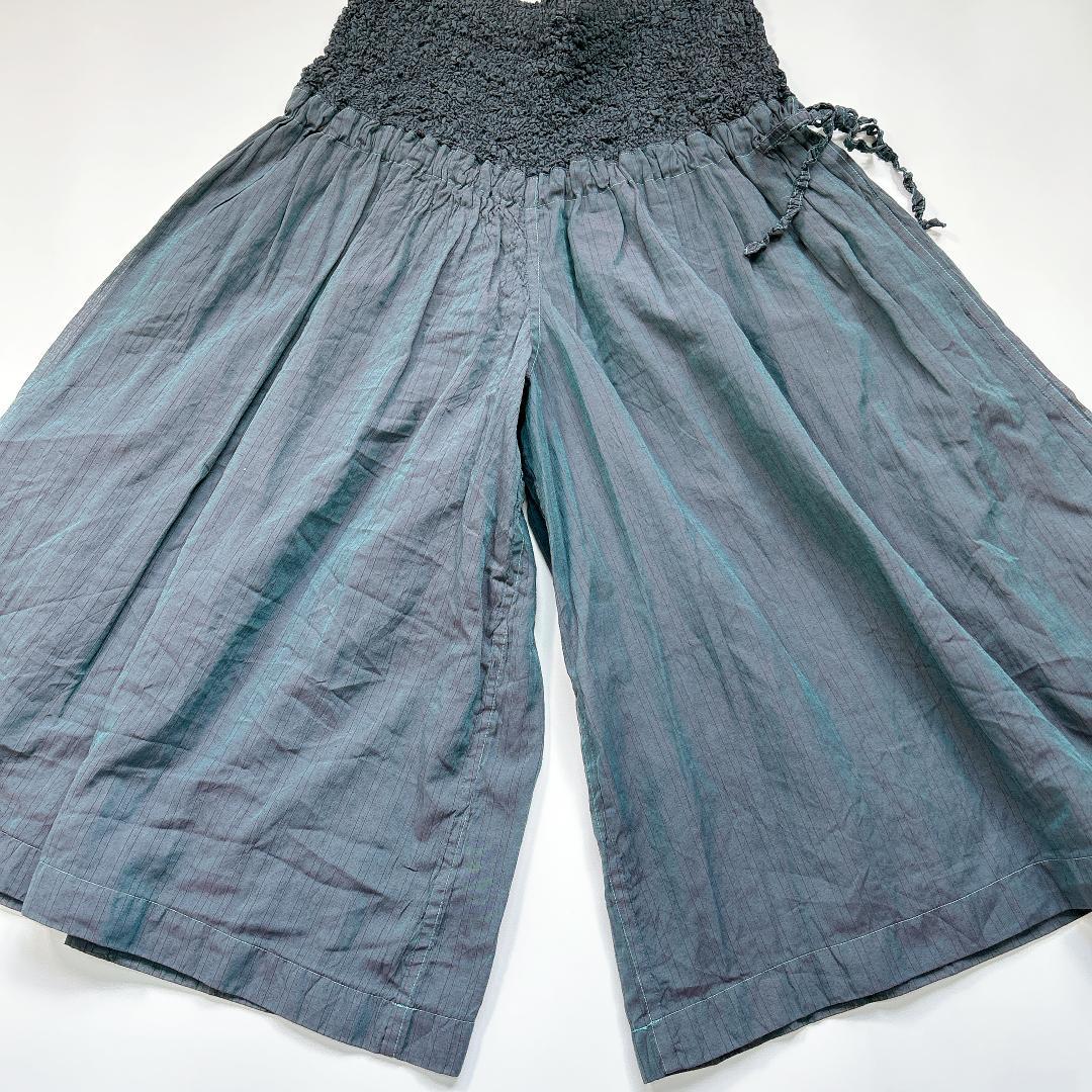 me ISSEY MIYAKE ガウチョパンツ 緑系 膝下 プリーツ加工 F