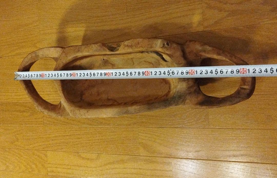 古木 皿 器 無垢 ヴィンテージ アンティーク 木製 大型 ハンドルバスケット