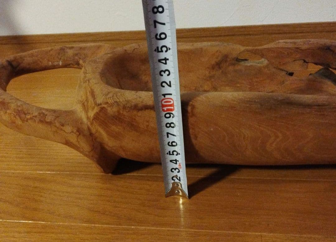 古木 皿 器 無垢 ヴィンテージ アンティーク 木製 大型 ハンドルバスケット