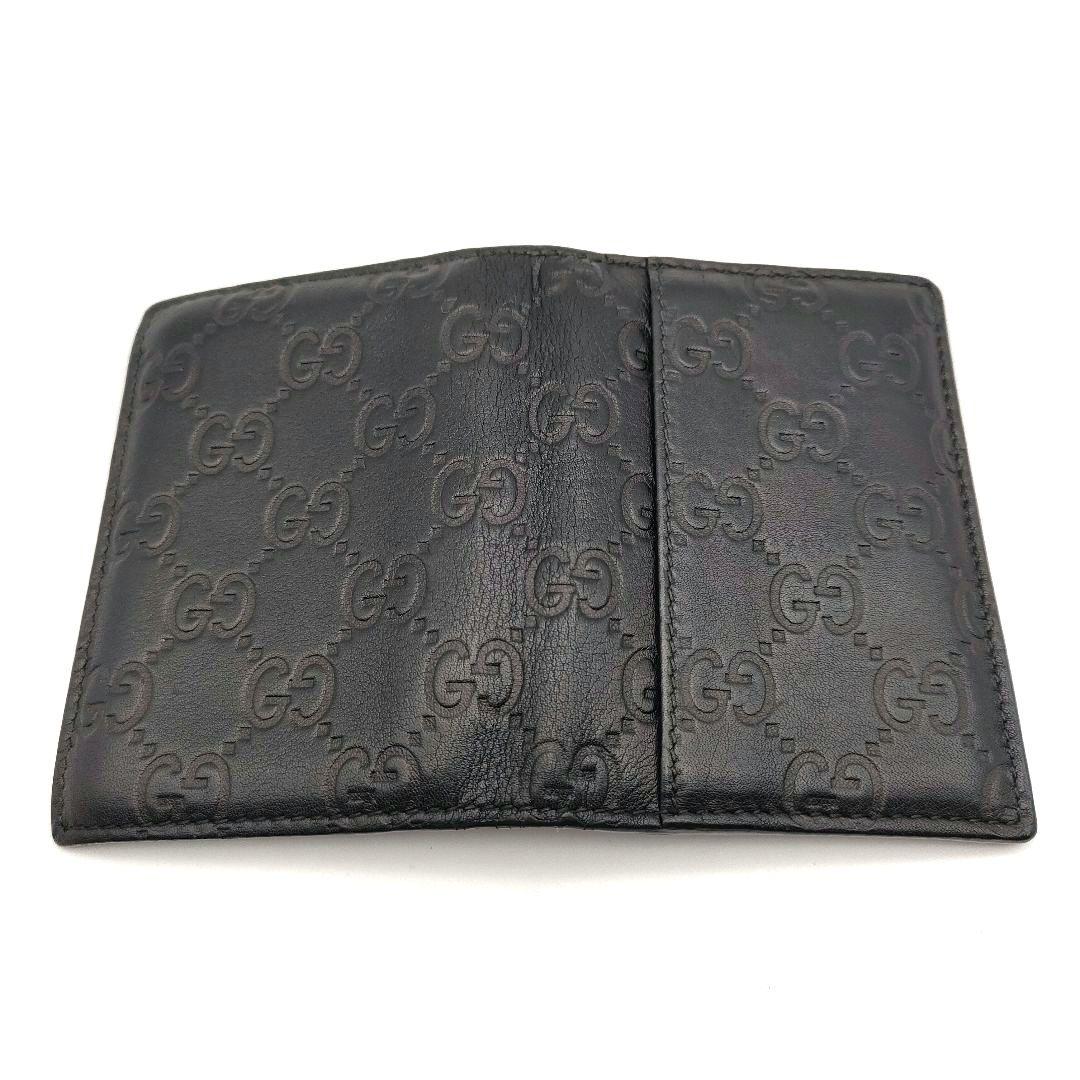 GUCCI グッチ シマ カードケース 名刺入れ　本革 レザー ブラック メンズ